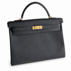 Kelly togo original royal calfskin ck89 black top craftsmanship wax thread full stitching gold buckle