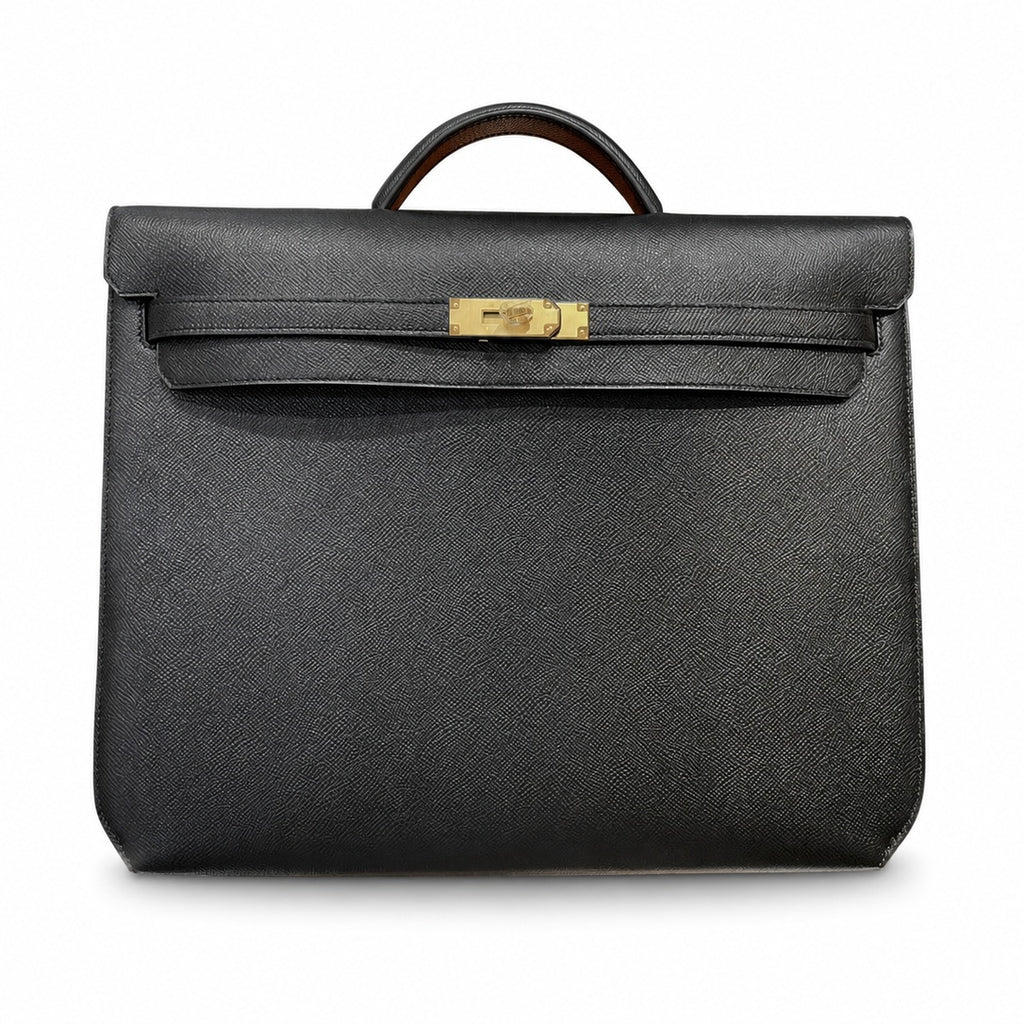 kelly Depeche 36cm Epsom leather 89 Noir black top handcrafted! Counter quality!